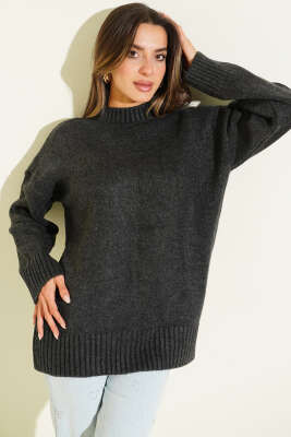 Bisiklet Yaka Basic Yumoş Kazak Antarsit - LUSTRİN