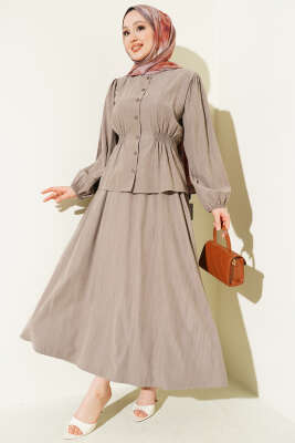 Bisiklet Yaka Bel Lastikli Takım Vizon 