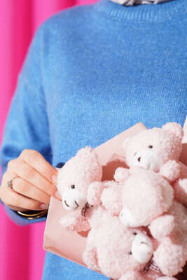 Bisiklet Yaka Düz Triko Tunik Mavi - Triko Tunik