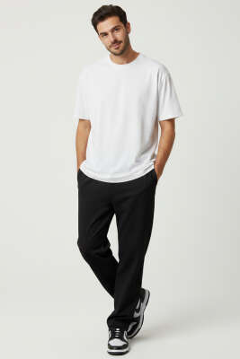 Bisiklet Yaka Erkek T-Shirt Beyaz - Erkek T-shirt