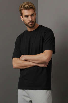 Bisiklet Yaka Erkek T-Shirt Siyah - WİPEOUT