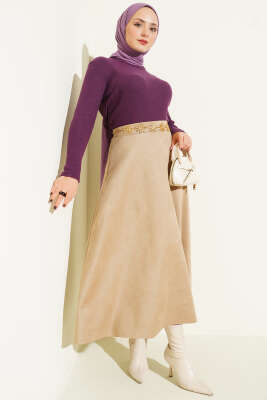 Bisiklet Yaka Fitilli Bluz Magenta - Bluz