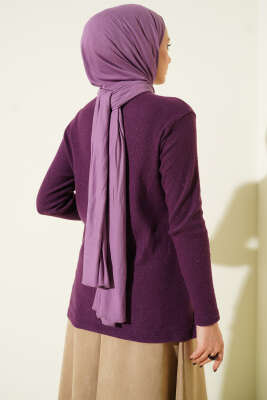 Bisiklet Yaka Fitilli Bluz Magenta - Bluz