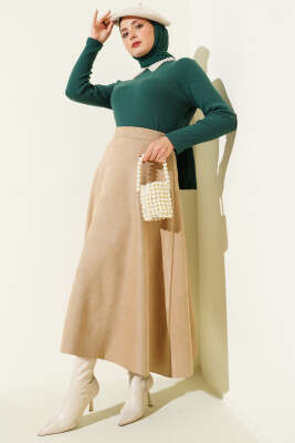 Bisiklet Yaka Fitilli Bluz Zümrüt - Bluz