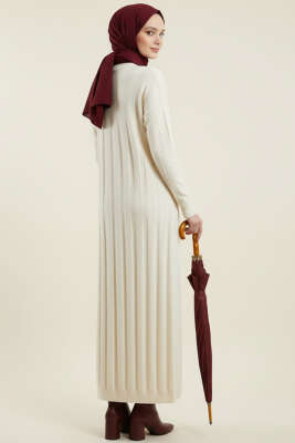 Bisiklet Yaka Fitilli Triko Elbise Taş - Yılın Fırsatı