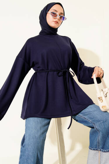 Bisiklet Yaka İp Kuşaklı Tunik Parlement - Tunik