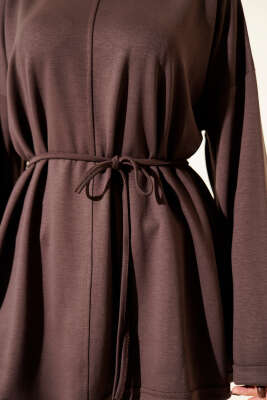 Bisiklet Yaka İp Kuşaklı Tunik Tarçın - Tunik