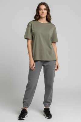 Bisiklet Yaka Kısa Kollu T-shirt Çağla Yeşili - Kadın Giyim Modelleri