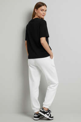 Bisiklet Yaka Kısa Kollu T-shirt Siyah - Kadın Giyim Modelleri