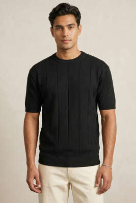 Bisiklet Yaka Merserize T-shirt Siyah - WİPEOUT