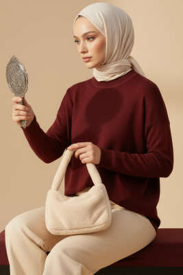Bisiklet Yaka Merserize Tunik Bordo 