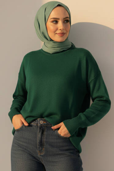 Bisiklet Yaka Merserize Tunik Nefti - Tunik