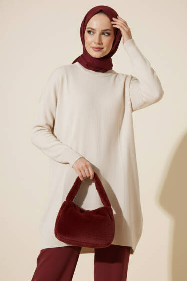 Bisiklet Yaka Merserize Tunik Taş - Tunik