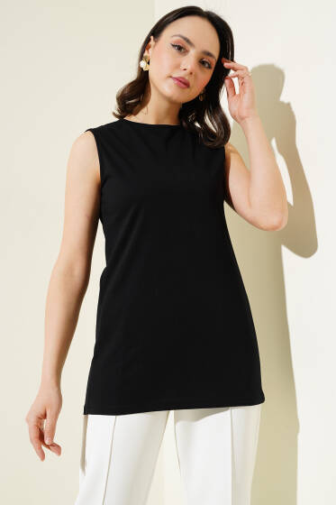 Bisiklet Yaka Pamuklu İçlik Siyah - Kadın İçlik