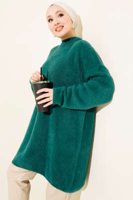 Bisiklet Yaka Sakal Detaylı Kazak Nefti - KILIÇ TRİKO