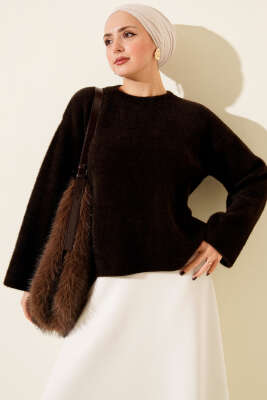 Bisiklet Yaka Salaş Sakallı Kazak Kahve - ARISOY