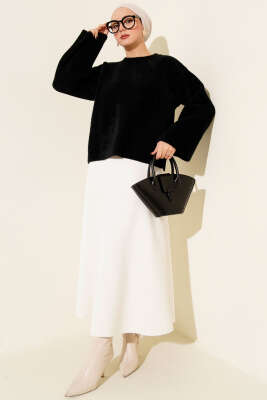 Bisiklet Yaka Salaş Sakallı Kazak Siyah - Triko Kazak