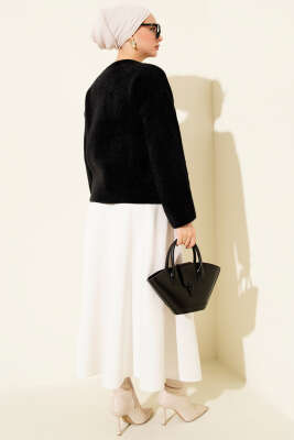 Bisiklet Yaka Salaş Sakallı Kazak Siyah - Triko Kazak