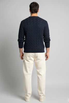 Bisiklet Yaka Triko Kazak Lacivert - Erkek Kazak