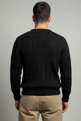 Bisiklet Yaka Triko Kazak Siyah - Erkek Kazak