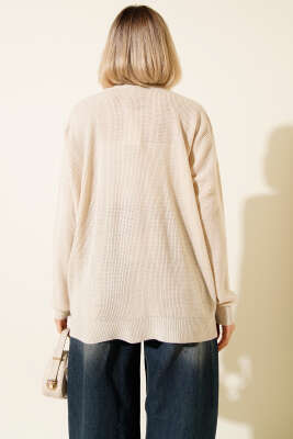 Bisiklet Yaka Triko Kazak Bej - Kadın Giyim Modelleri