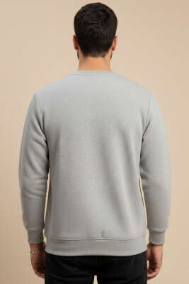 Bisiklet Yaka Üç İplik Sweatshirt Gri - Erkek Sweatshirt
