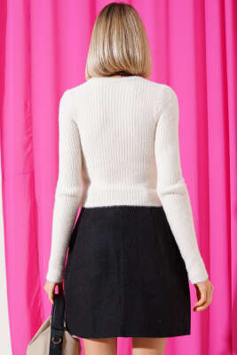 Bisiklet Yaka Yumoş Kazak Taş - Kadın Giyim Modelleri