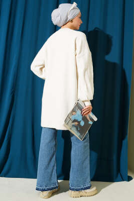 Bisiklet Yaka Yumoş Yan Yırtmaçlı Triko Tunik Taş - Tunik