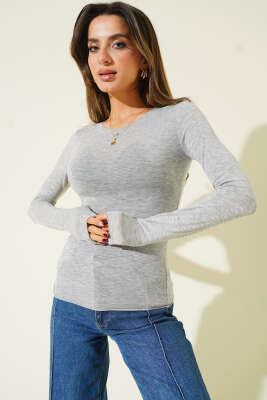 Bisiklet Yakalı Basic Body Gri - LUSTRİN