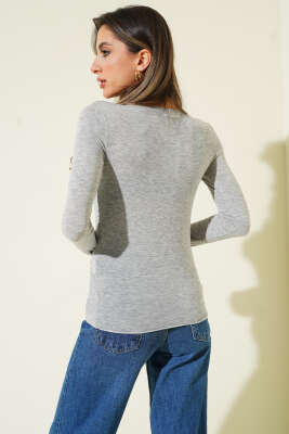 Bisiklet Yakalı Basic Body Gri - Kadın Giyim Modelleri