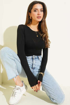 Bisiklet Yakalı Basic Body Siyah - Kadın Giyim Modelleri