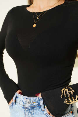 Bisiklet Yakalı Basic Body Siyah - Kadın Giyim Modelleri