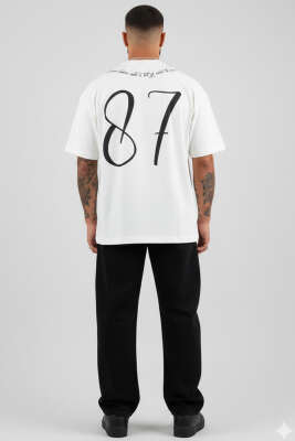 Bitki Baskılı Erkek T-shirt Ekru - Erkek T-shirt