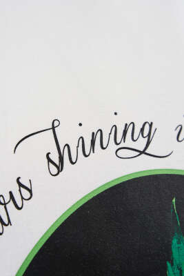 Bitki Baskılı Erkek T-shirt Ekru - Erkek T-shirt