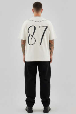 Bitki Baskılı Erkek T-shirt Taş - Erkek T-shirt