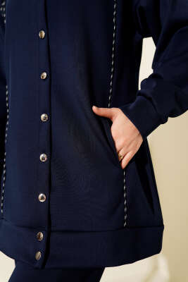 Biye Detaylı Kapüşonlu Scuba İkili Takım Lacivert - Scuba Ürünler