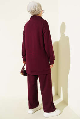 Biyeli Armalı Loyşa İkili Takım Bordo - İkili Takım