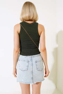 Biyeli Body Koyu Haki - Kadın Giyim Modelleri