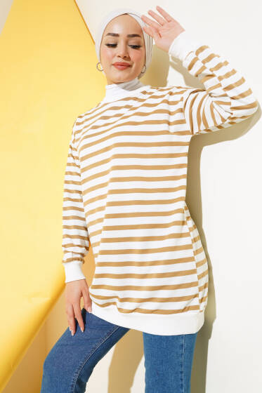 Biyeli Çizgili Tunik Bisküvi - Tunik