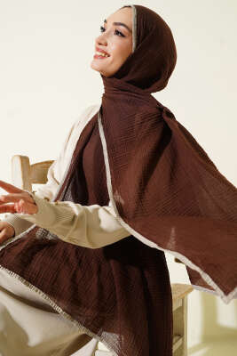 Biyeli Müslin Şal Acı Kahve - ASSE BONE