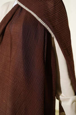 Biyeli Müslin Şal Acı Kahve - Başörtüsü