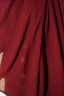 Biyeli Müslin Şal Bordo Füme - Başörtüsü