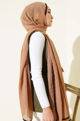 Biyeli Müslin Şal Bronz - Başörtüsü