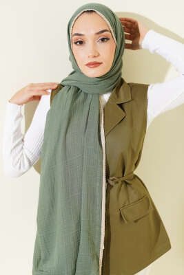 Biyeli Müslin Şal Çağla Yeşili - Başörtüsü
