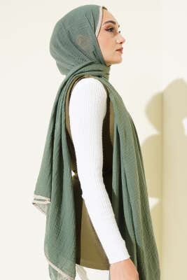 Biyeli Müslin Şal Çağla Yeşili - Başörtüsü