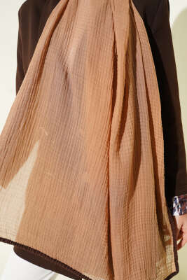 Biyeli Müslin Şal Camel - Başörtüsü