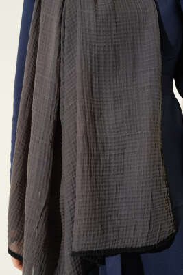 Biyeli Müslin Şal Füme - Başörtüsü