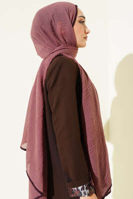 Biyeli Müslin Şal Gül Kurusu - Başörtüsü