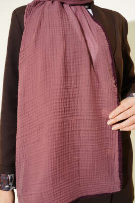 Biyeli Müslin Şal Gül Kurusu - Başörtüsü