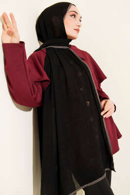 Biyeli Müslin Şal Siyah - ASSE BONE